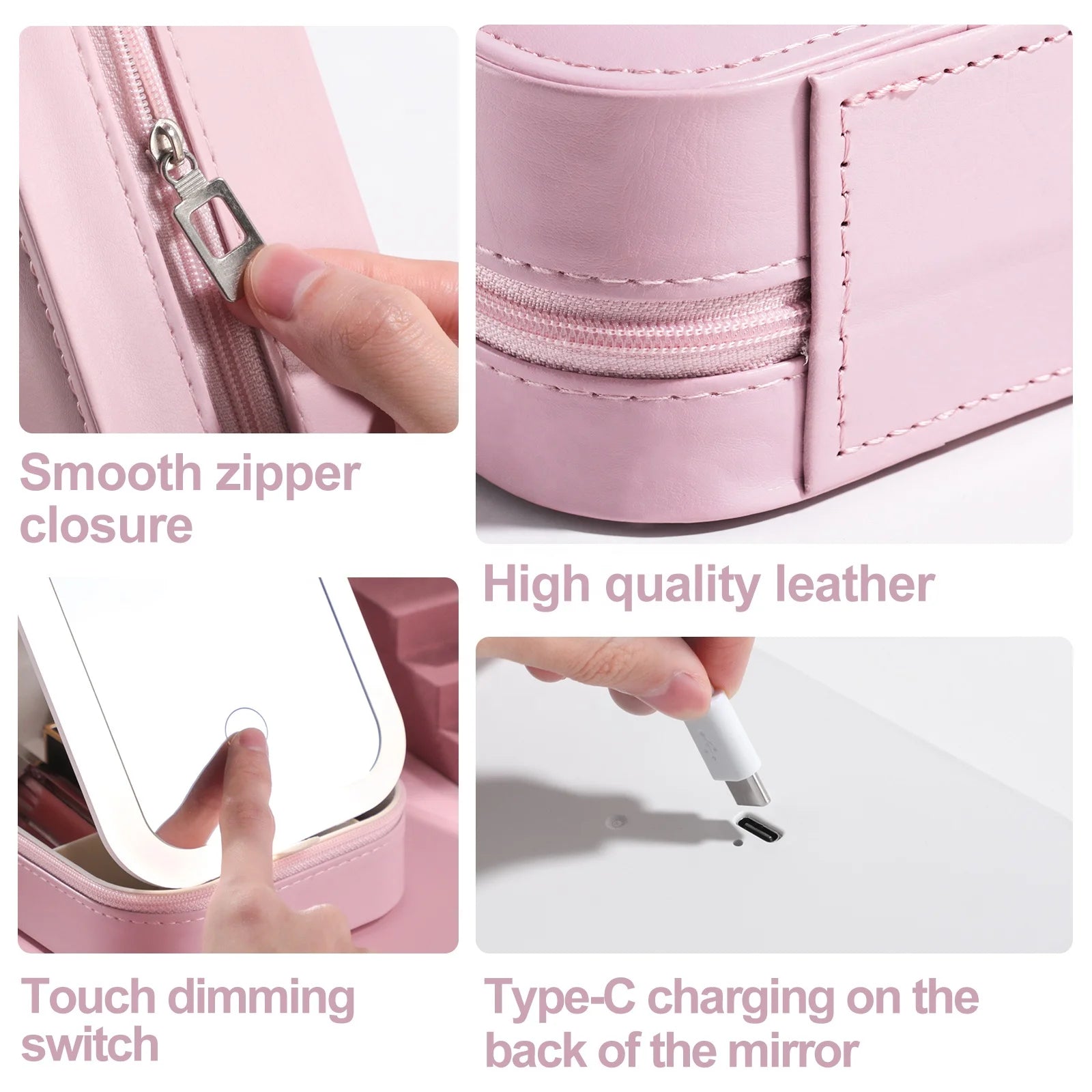 Compact Makeup Vanity With LED Mirror