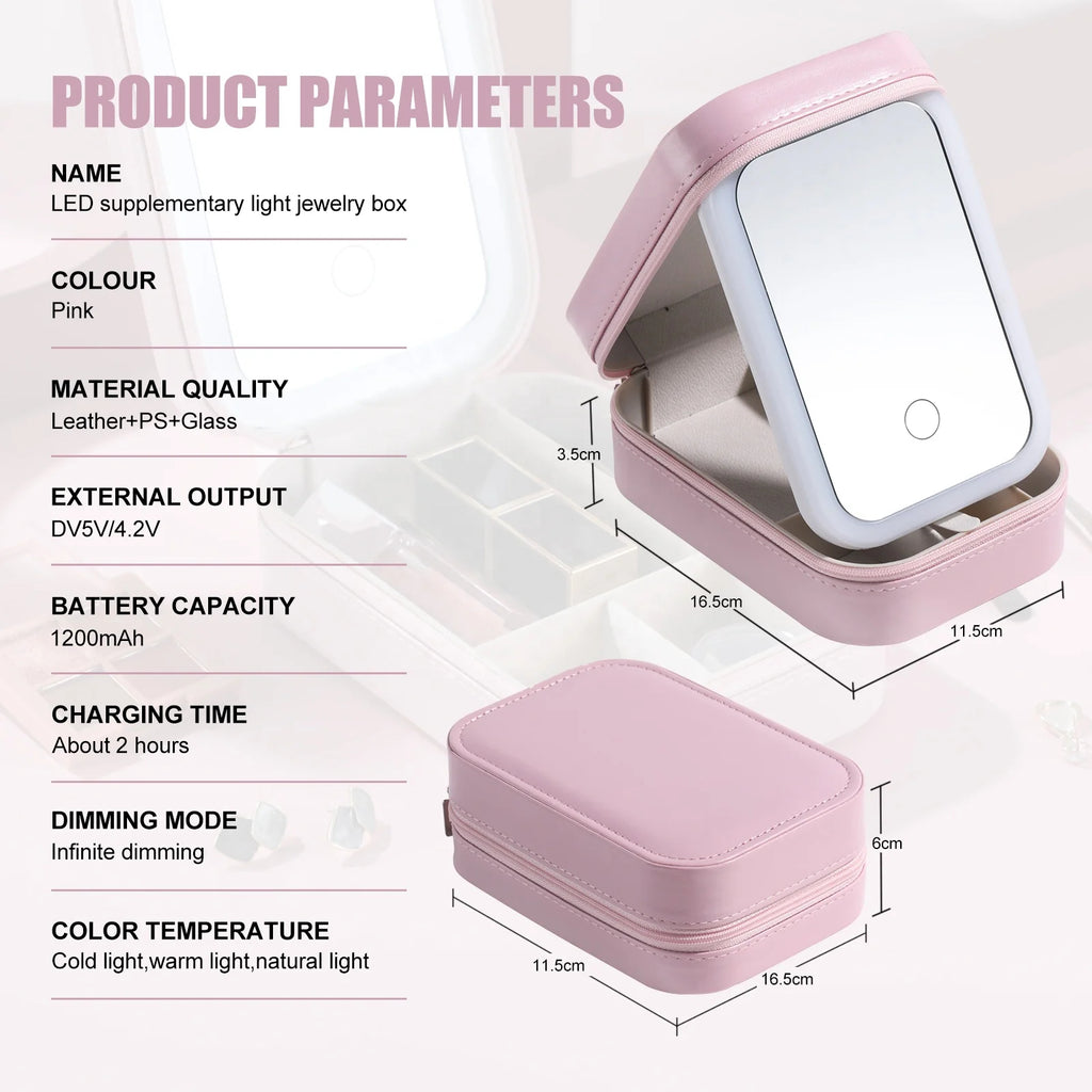 Compact Makeup Vanity With LED Mirror